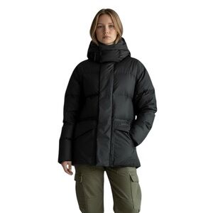 Rains Block Puffer Jacket Black Insulated Waterproof Breathable Coat Womens L